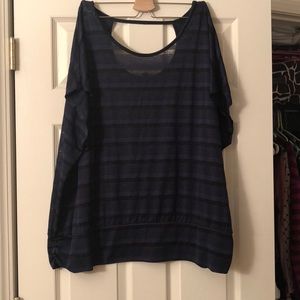 Navy sheer top